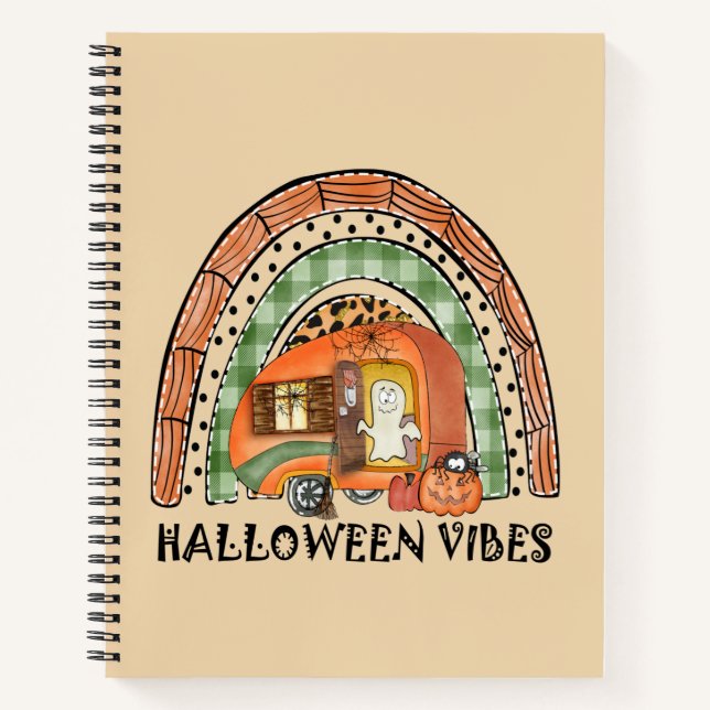 Halloween Vibes – Orange Rainbow Notebook (Front)