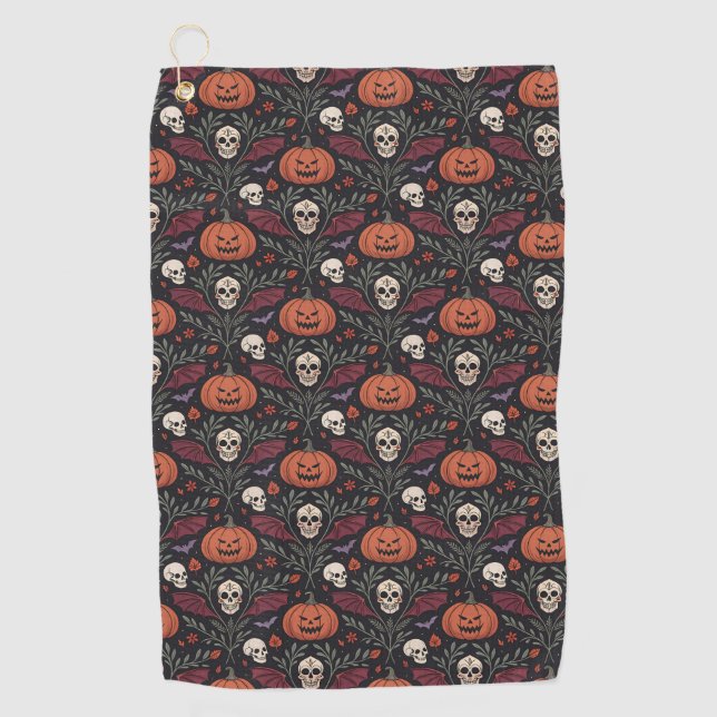 Halloween Vibes Pattern Golf Towel (Front)