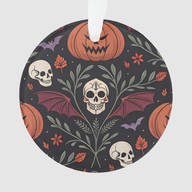 Halloween Vibes Pattern Ornament (Front)