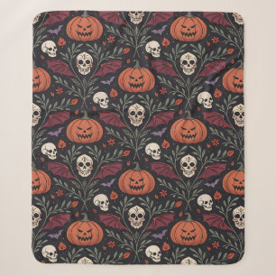 Halloween Vibes Pattern Sherpa Blanket