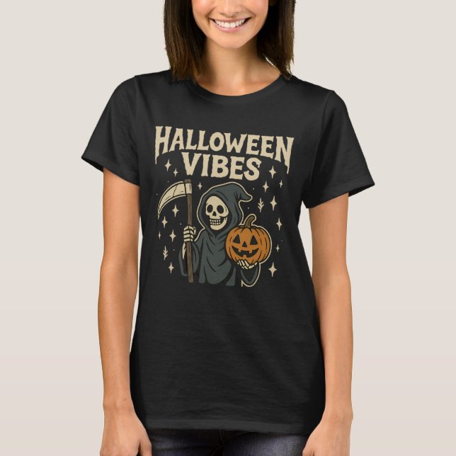 Halloween Vibes Reaper T-Shirt (Front)