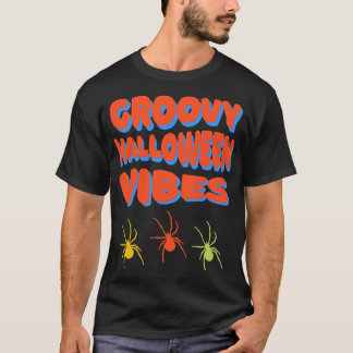 Halloween Vibes Spiders Retro Colours T-Shirt