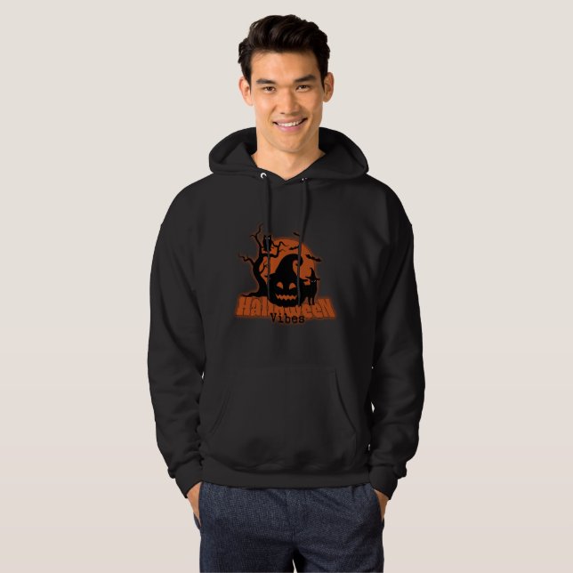 Halloween Vibes Spooky Pumpkin Hoodie (Front Full)