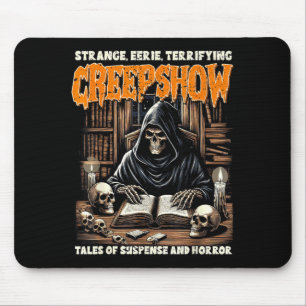 Halloween Vibes Spooky Reading Skeleton Witch Show Mouse Mat