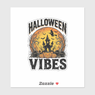 Halloween Vibes Vintage Haunted Moon Shirt Design_