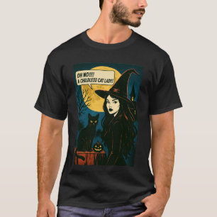Halloween Vibes Witchy Lover Oh No A Childless Cat T-Shirt