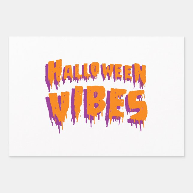 Halloween Vibes Wrapping Paper Sheet (Front)