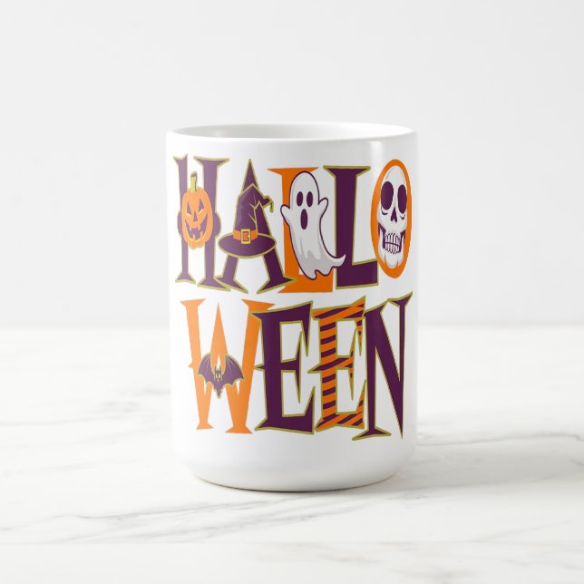 Halloween vibrant colorful coffee mug (Center)