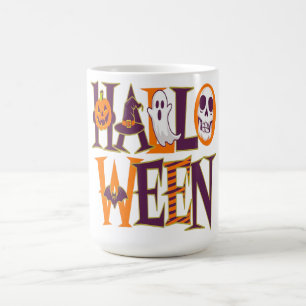 Halloween vibrant colorful coffee mug