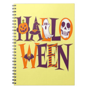 Halloween vibrant colorful notebook