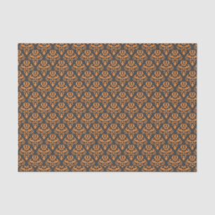 Halloween Victorian Damask Black Orange Tissue Paper