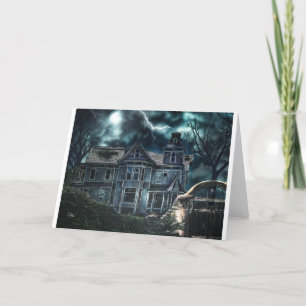 Halloween Victorian House Card