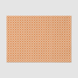 Halloween Victorian Moroccan Tiles Deep Orange Tissue Paper