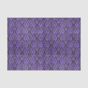 Halloween Victorian Purple & Black Brocade Damask Tissue Paper