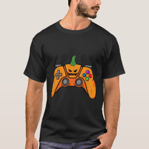 Halloween Video Game Controller With Pumpkin Face T-Shirt
