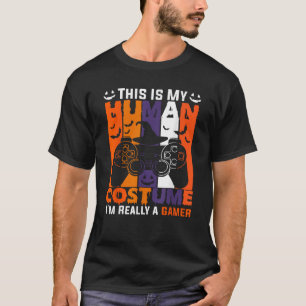 HALLOWEEN VIDEO GAMER Pumpkin Jack O Lantern Boys T-Shirt