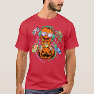 HALLOWEEN VIDEO GAMER Pumpkin Jack O Lantern Boys T-Shirt
