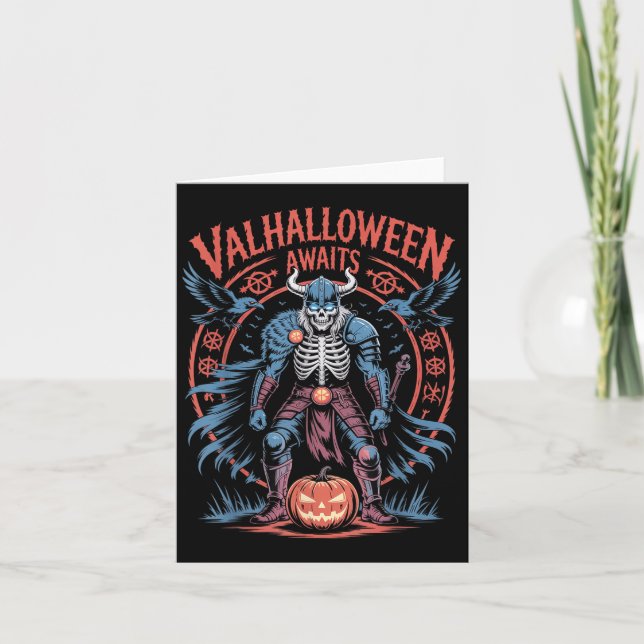 Halloween Viking Warrior - Runes And Ravens - Valh Card (Front)
