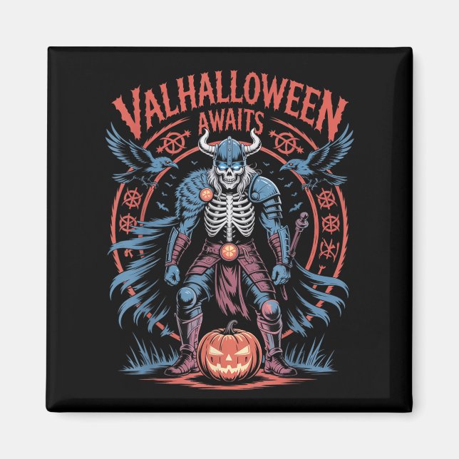 Halloween Viking Warrior - Runes And Ravens - Valh Magnet (Front)