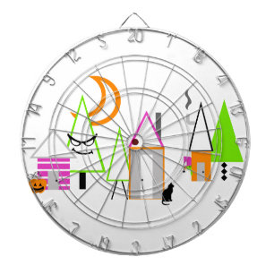 halloween village custom black orange purple dartboard