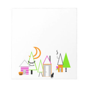 halloween village custom black orange purple notepad