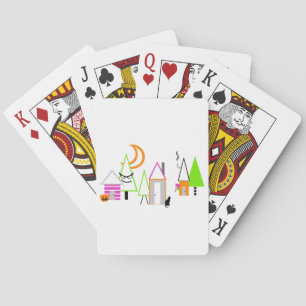 halloween village custom black orange purple playing cards