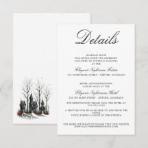 Halloween Village Wedding Enclosure Card