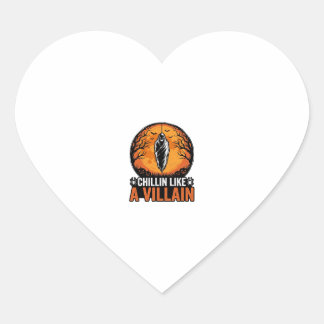 Halloween Villain Vintage Engraving Shirt Design_1 Heart Sticker
