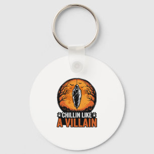 Halloween Villain Vintage Engraving Shirt Design_1 Key Ring