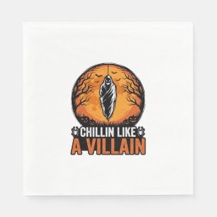Halloween Villain Vintage Engraving Shirt Design_1 Napkin