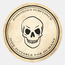 Halloween vintage alchemy poison skull label
