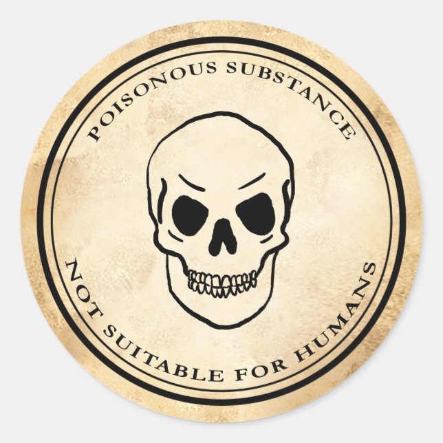 Halloween vintage alchemy poison skull label (Front)