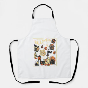 Halloween Vintage Black Cat Long Live Halloween Ta Apron