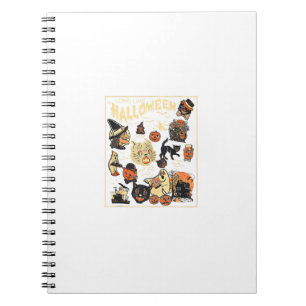 Halloween Vintage Black Cat Long Live Halloween Ta Notebook