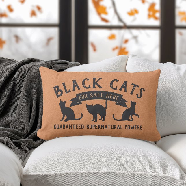 Halloween Vintage Black Cats Lumbar Cushion (Creator Uploaded)