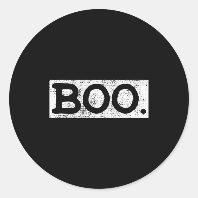 Halloween Vintage Boo Funny Gift  Classic Round Sticker (Front)