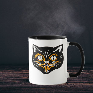 Halloween Vintage Cat Face Mug