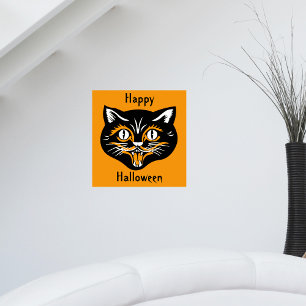 Halloween Vintage Cat Face Poster