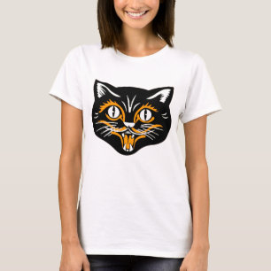 Halloween Vintage Cat Face T-Shirt