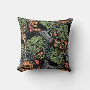 Halloween Vintage: Colourful Elements Pattern Cushion
