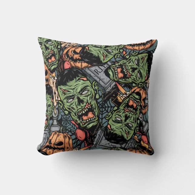Halloween Vintage: Colourful Elements Pattern Cushion (Front)