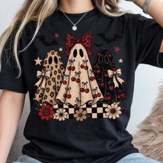 Halloween | Vintage Coquette Ghost Pumpkin Cherry T-Shirt