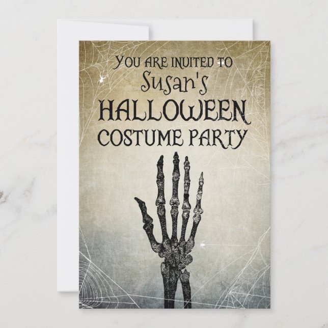 Halloween vintage costume party invitation (Front)