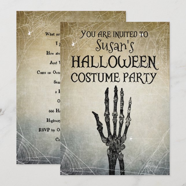 Halloween vintage costume party invitation (Front/Back)