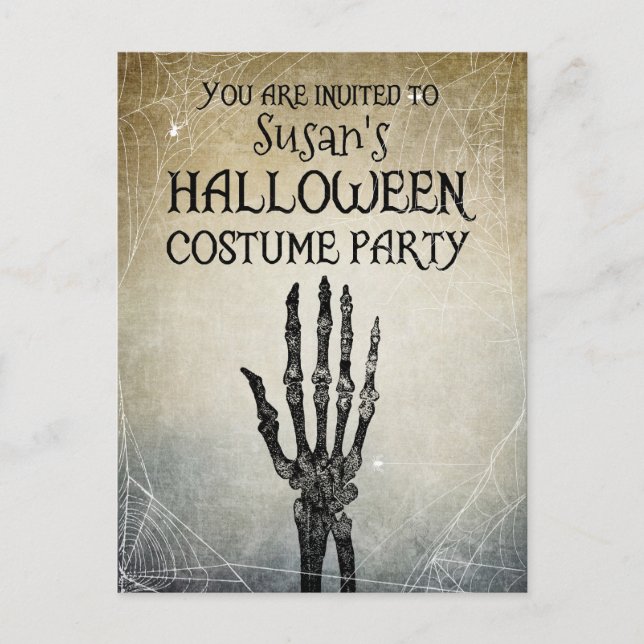 Halloween vintage costume party postcard (Front)