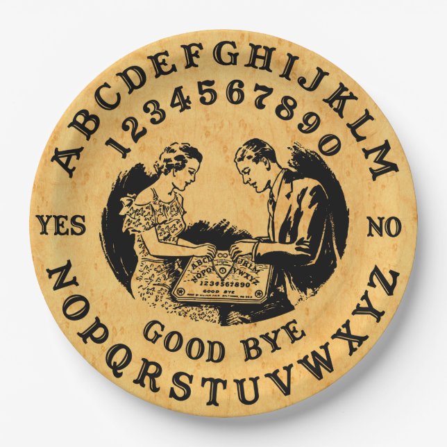 Halloween Vintage Design - Talking Board Paper Plate (Front)