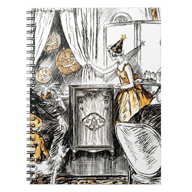 Halloween Vintage Flappers Notebook (Front)