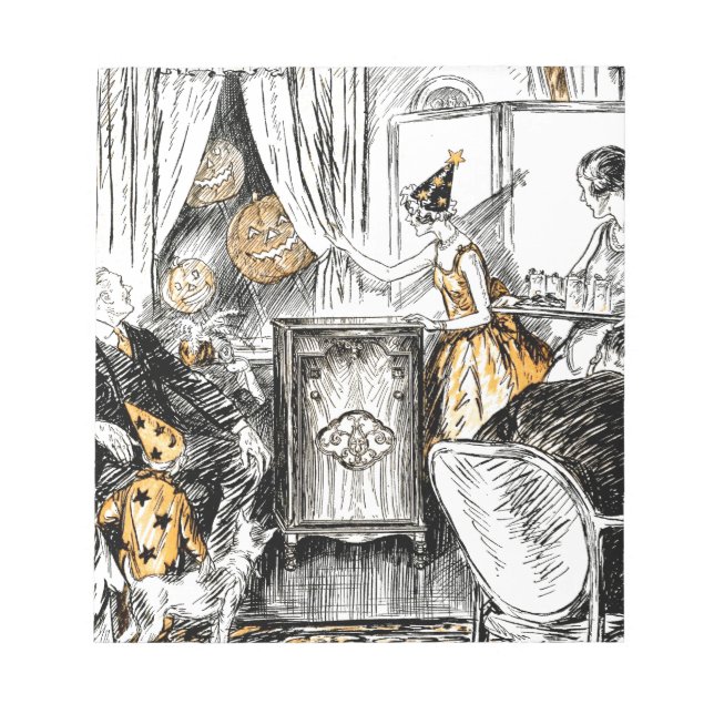 Halloween Vintage Flappers Notepad (Front)