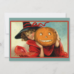 Halloween Vintage Funny Illustration Holiday Card