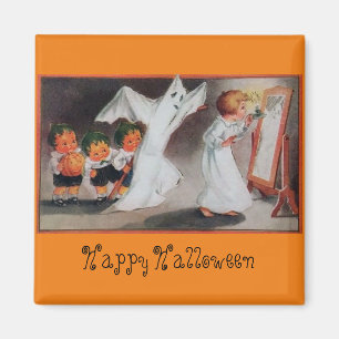 Halloween Vintage Girl with Candle Magnet